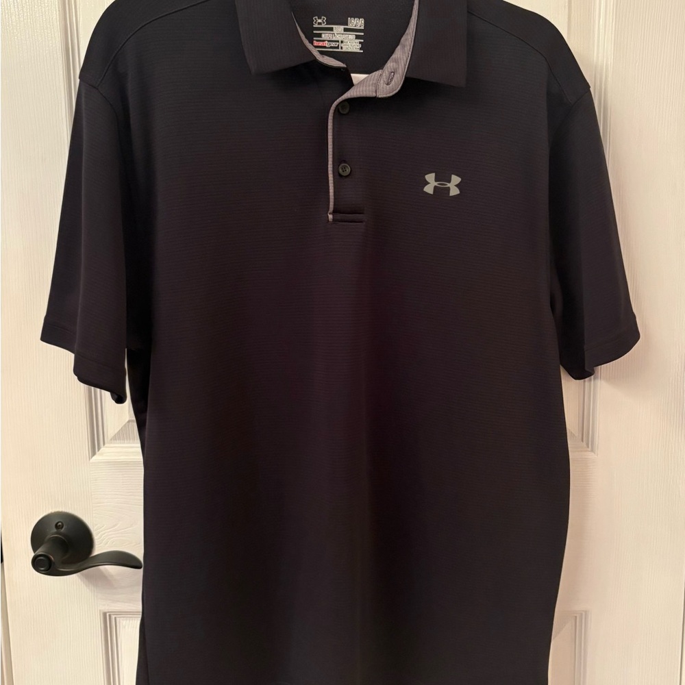 Under Armour Black Polo with Gray Logo